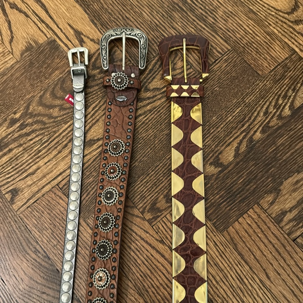 Belts- Metal - (3) leather,  Made in Italy